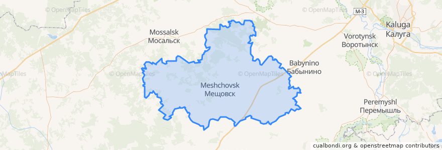 Mapa de ubicacion de Мещовский район.