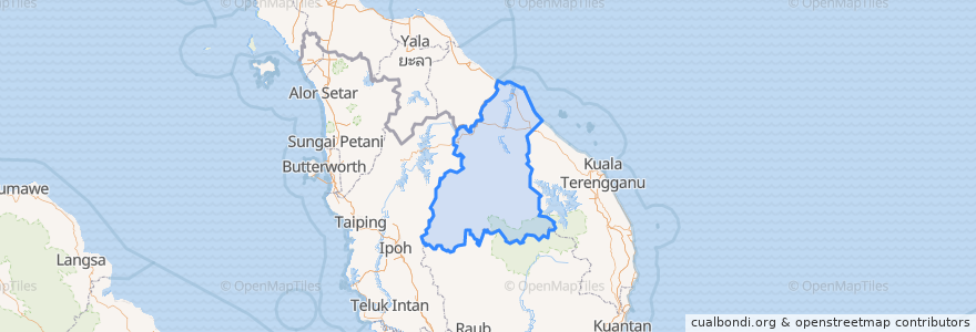 Mapa de ubicacion de Kelantan.