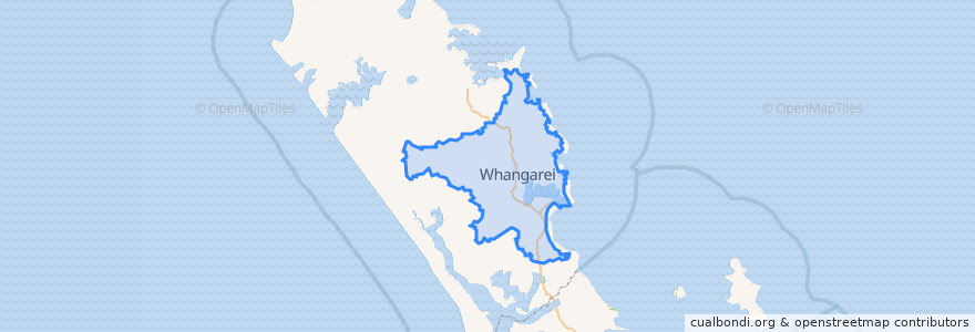 Mapa de ubicacion de Whangārei District.