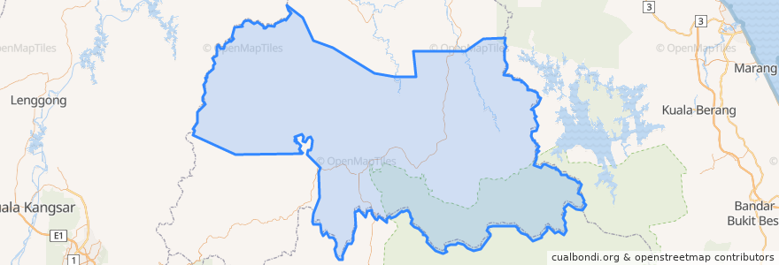 Mapa de ubicacion de Gua Musang.