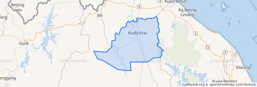 Mapa de ubicacion de كوالا كراي / Kuala Krai.