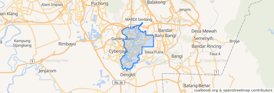 Mapa de ubicacion de 푸트라자야.