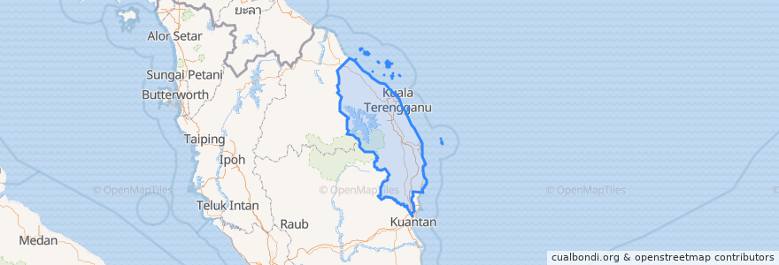 Mapa de ubicacion de Terengganu.