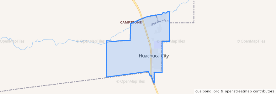 Mapa de ubicacion de Huachuca City.