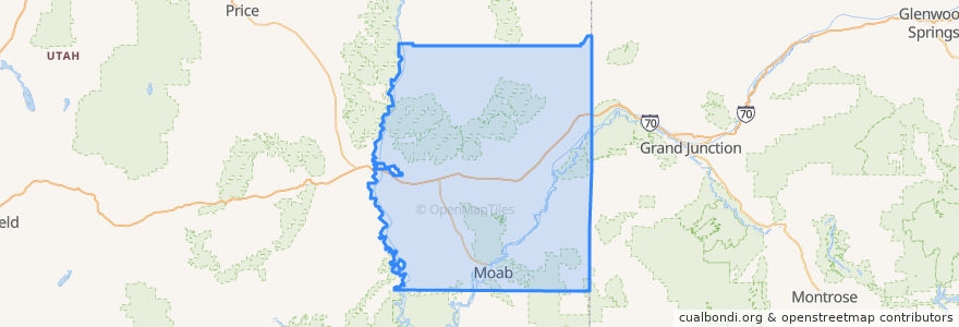 Mapa de ubicacion de Grand County.
