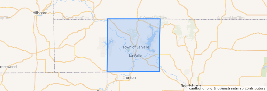 Mapa de ubicacion de Town of La Valle.