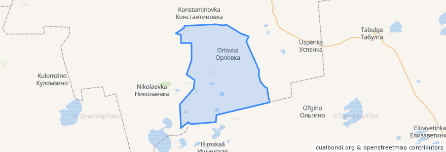 Mapa de ubicacion de Орловский сельсовет.