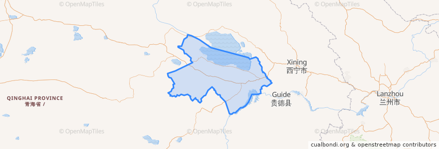 Mapa de ubicacion de 共和县 གསེར་ཆེན་རྫོང།.