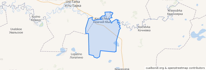 Mapa de ubicacion de Казачемысский сельсовет.