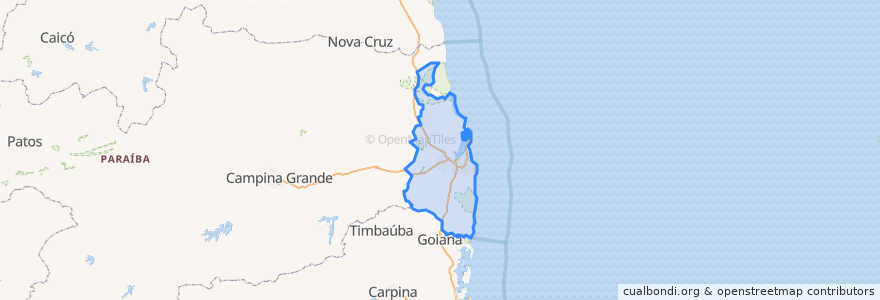 Mapa de ubicacion de Região Metropolitana de João Pessoa.