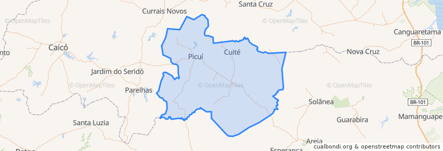 Mapa de ubicacion de Região Geográfica Imediata de Cuité-Nova Floresta.