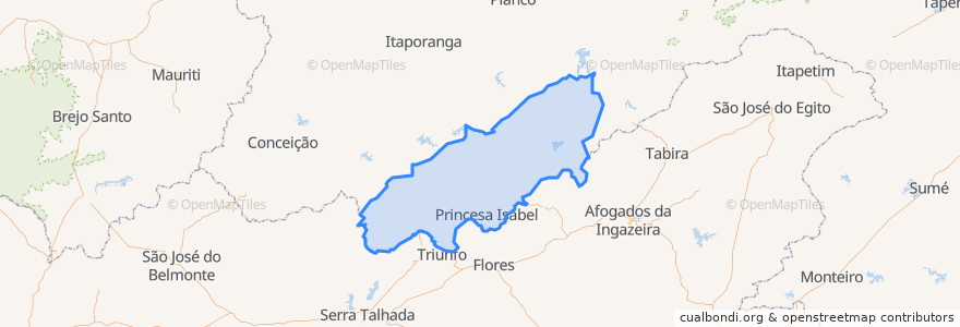 Mapa de ubicacion de Região Geográfica Imediata de Princesa Isabel.