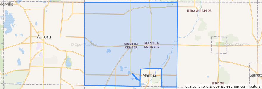 Mapa de ubicacion de Mantua Township.