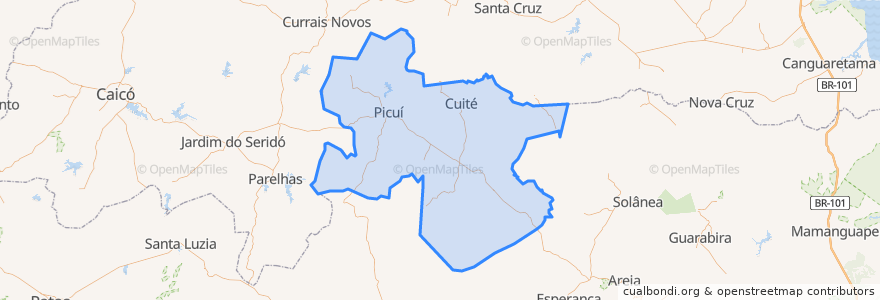 Mapa de ubicacion de Região Metropolitana de Barra de Santa Rosa.