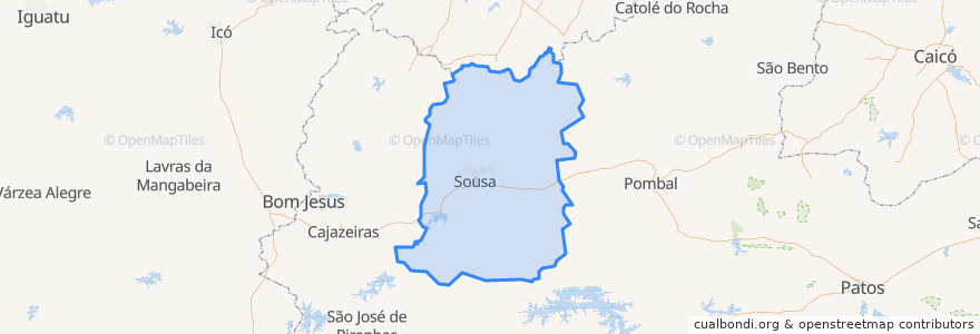 Mapa de ubicacion de Região Metropolitana de Sousa.