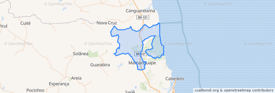 Mapa de ubicacion de Região Metropolitana do Vale do Mamanguape.