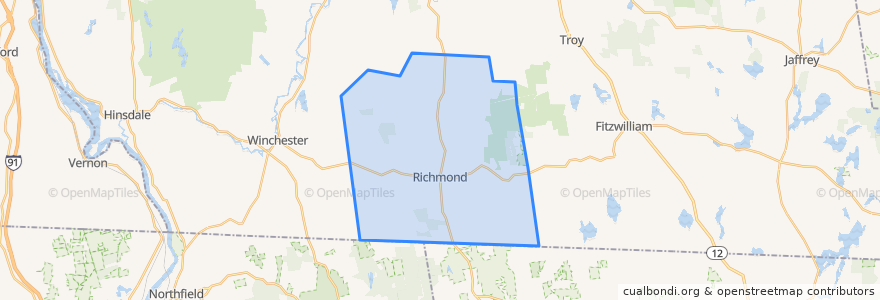 Mapa de ubicacion de Richmond.