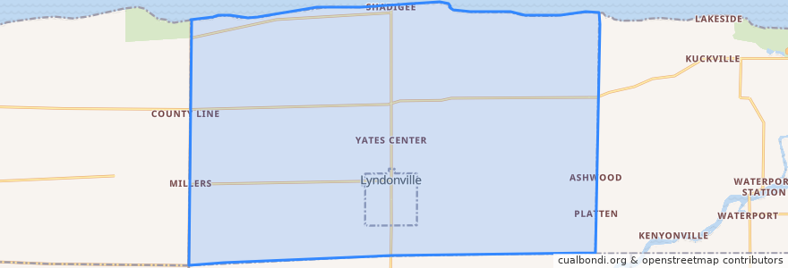 Mapa de ubicacion de Yates Town.