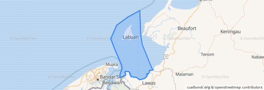 Mapa de ubicacion de Labuan.