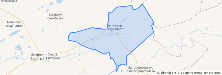 Mapa de ubicacion de Верх-Каргатский сельсовет.