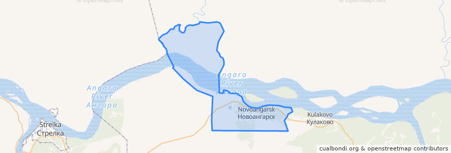 Mapa de ubicacion de Новоангарский сельсовет.