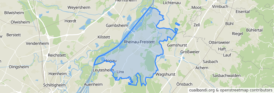 Mapa de ubicacion de Rheinau.