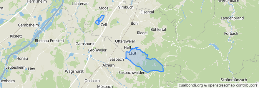 Mapa de ubicacion de Lauf.