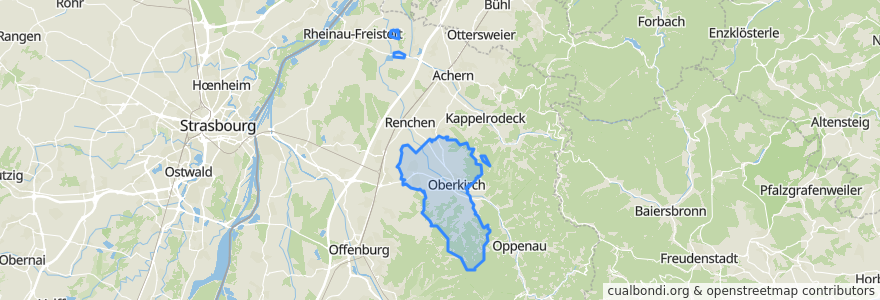 Mapa de ubicacion de Oberkirch.