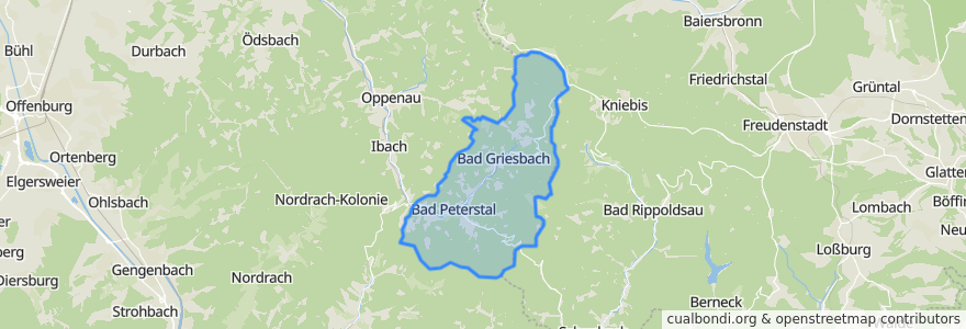 Mapa de ubicacion de Bad Peterstal-Griesbach.