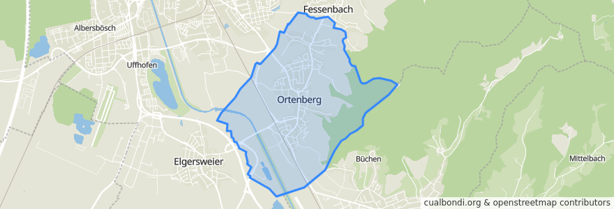 Mapa de ubicacion de Ortenberg.