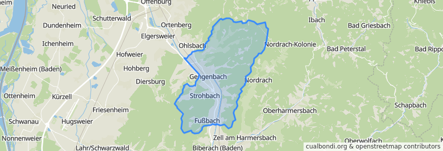 Mapa de ubicacion de Gengenbach.