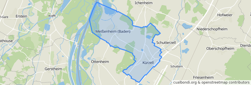 Mapa de ubicacion de Meißenheim.