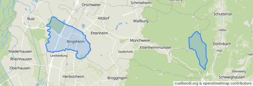 Mapa de ubicacion de Ringsheim.