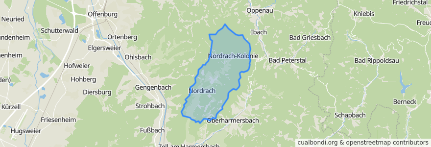 Mapa de ubicacion de Nordrach.