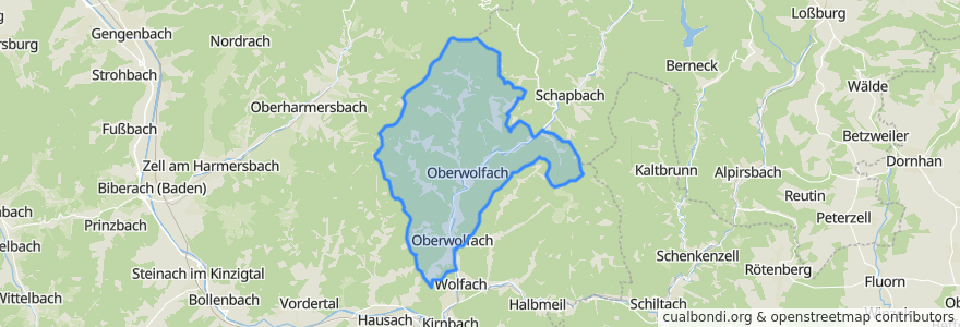 Mapa de ubicacion de Oberwolfach.