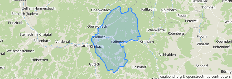 Mapa de ubicacion de Wolfach.