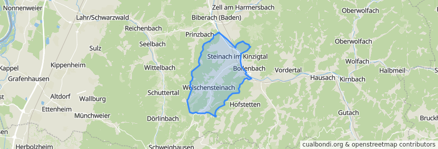 Mapa de ubicacion de Steinach.