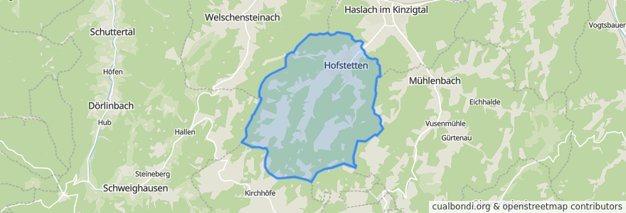 Mapa de ubicacion de Hofstetten.