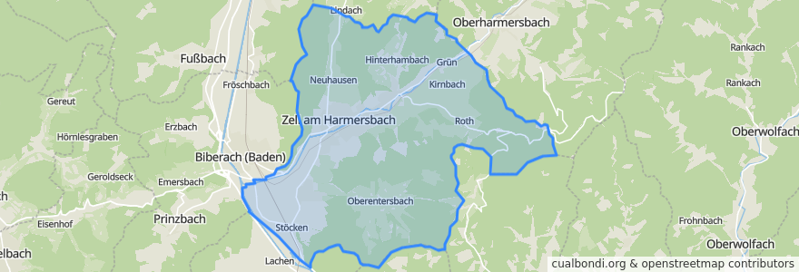 Mapa de ubicacion de Zell am Harmersbach.