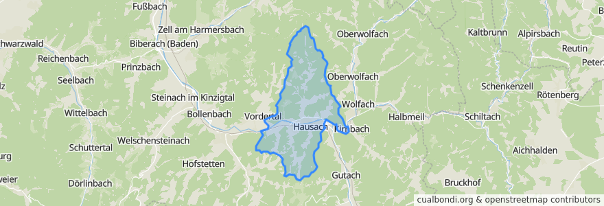 Mapa de ubicacion de Hausach.