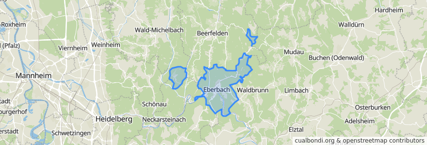 Mapa de ubicacion de Eberbach.