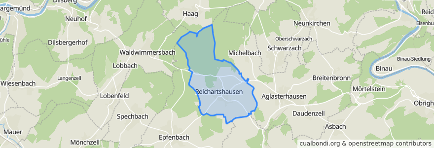 Mapa de ubicacion de Reichartshausen.