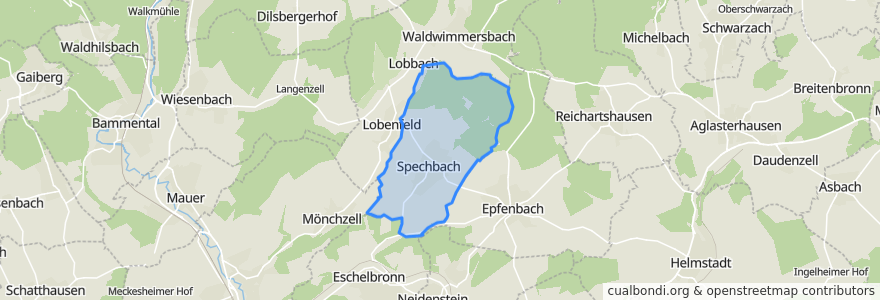 Mapa de ubicacion de Spechbach.