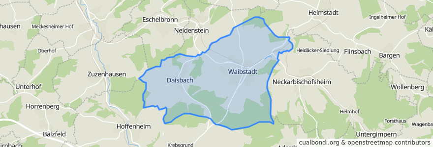 Mapa de ubicacion de Waibstadt.