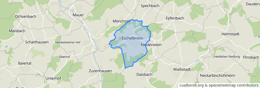 Mapa de ubicacion de Eschelbronn.