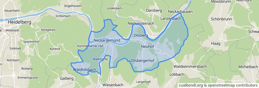 Mapa de ubicacion de Neckargemünd.