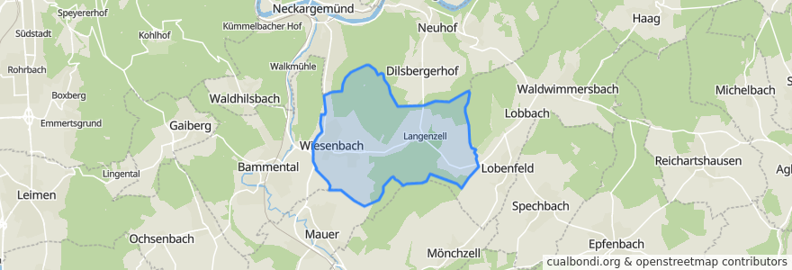 Mapa de ubicacion de Wiesenbach.