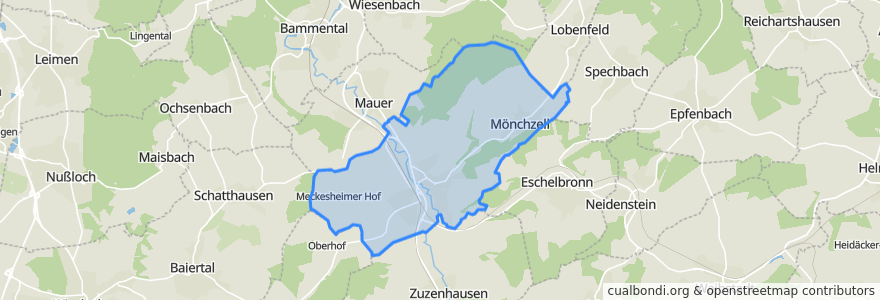 Mapa de ubicacion de Meckesheim.