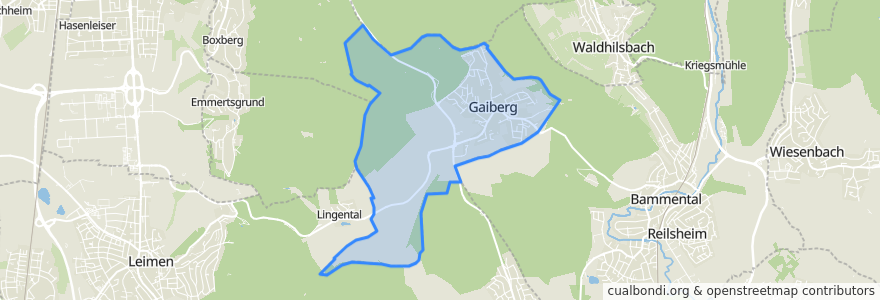 Mapa de ubicacion de Gaiberg.