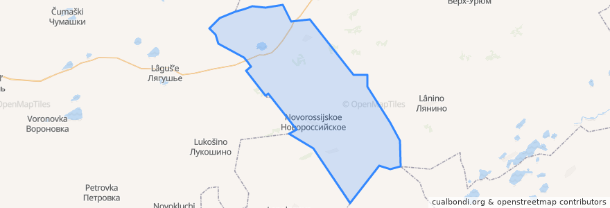 Mapa de ubicacion de Новороссийский сельсовет.